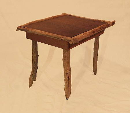 Beaver Table - beaver sticks, various woods, cedar top, recycled materials