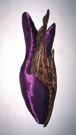 Purple Satin Torso - cedar and satin